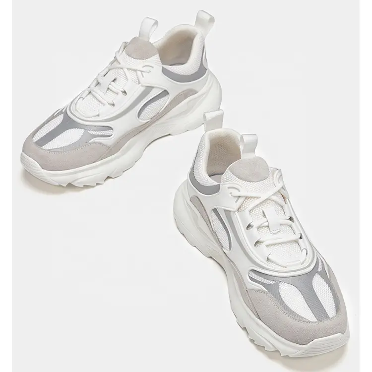 ODM Fashion Sports Sneakers – Breathable Women Children Sport Shoes High Quality Box EVA MD Rubber Beige Top Grade Fashion Design Brand Lace-up Mesh Men – Jianer detail pictures