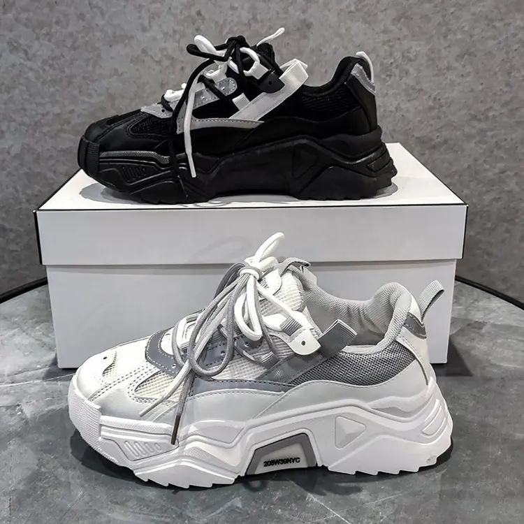 Lace-up High Quality New Fashion Anti Slip Casual Zapatos Mujer Platform Mesh Walking Sneakers Sport Shoes